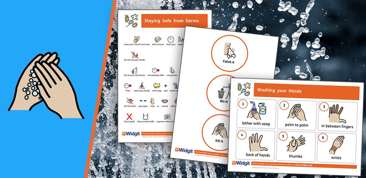 hand washing posters symbolized free by widgit