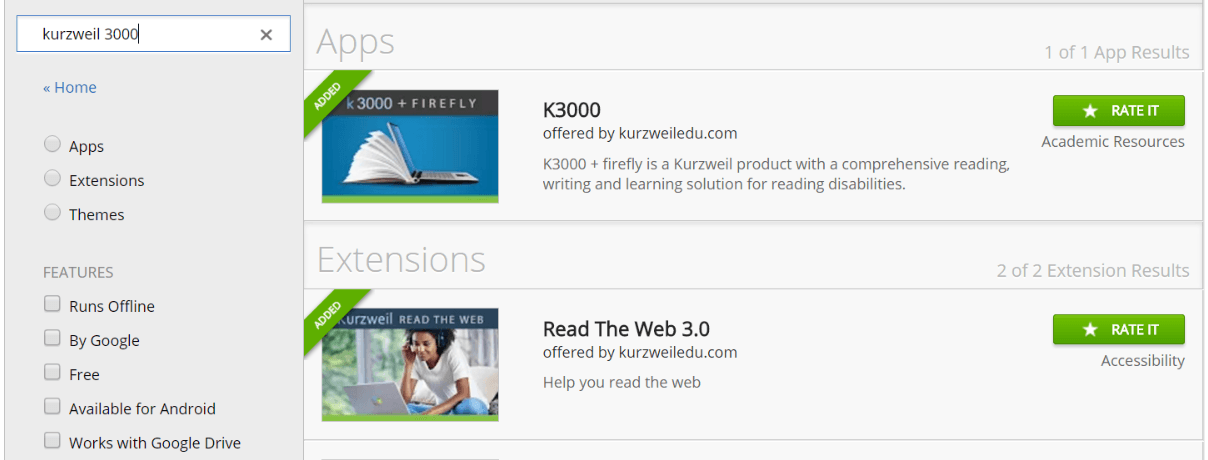 NEW: Kurzweil 3000 Chrome App and Extension