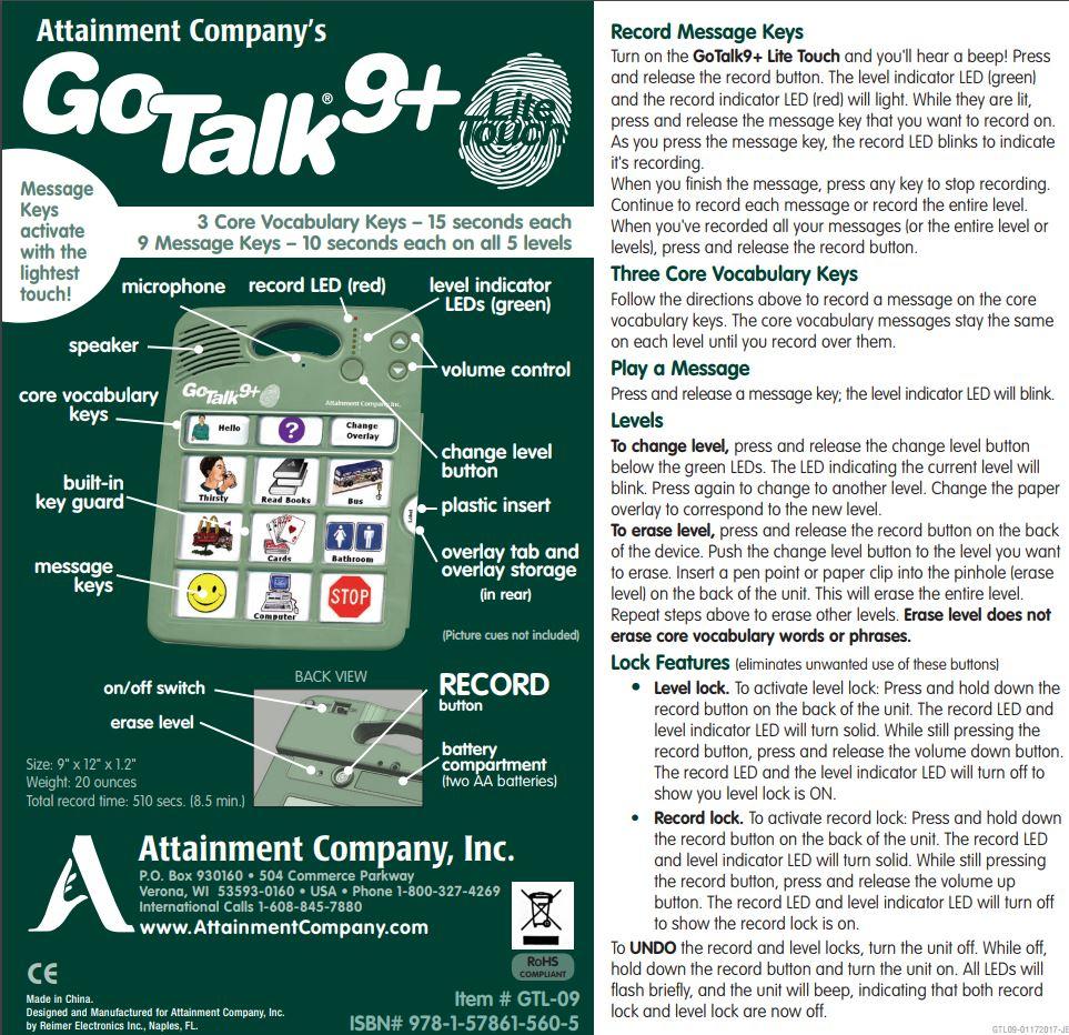 GoTalk 9+ Lite Touch - Bridges Canada